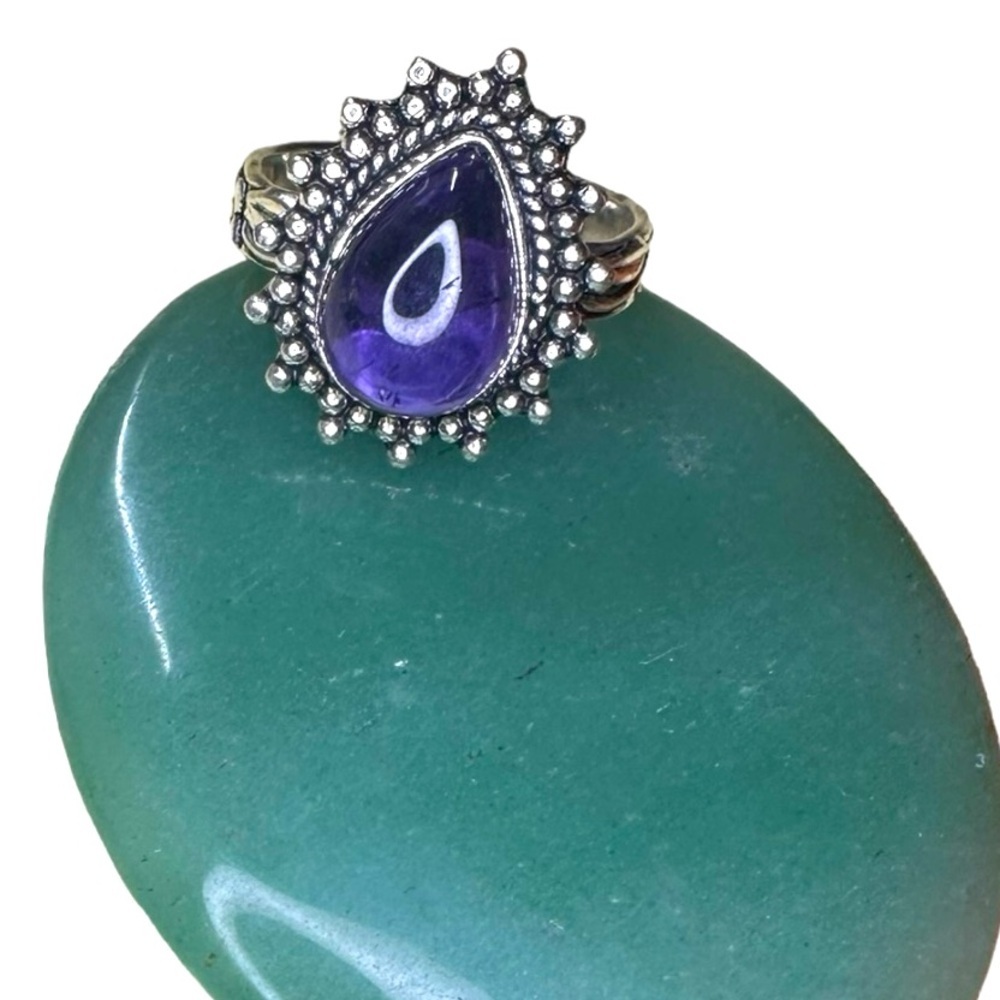 NEW 925 natural Amethyst Ring 9.5